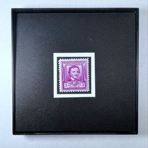 Edgar Allan Poe 1949 Framed Postage Stamp Art 4x4 USA #986